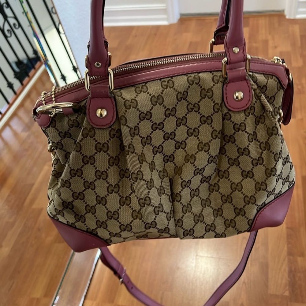 Pink Original GG Canvas Sukey Handbag Large - Picture 4 of 10